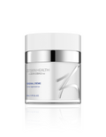 Open jar of ZO Skin Health Renewal Crème with soft white moisturizing cream, designed for dry, sensitive, or aging skin—anti-aging barrier repair formula.
